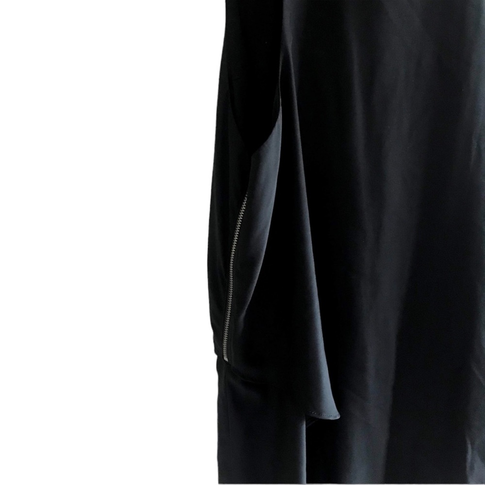 Urban Outfitters Silence + Noise Black Mini Dress Faux Wrap Dress Zipper Side - Picture 4 of 7